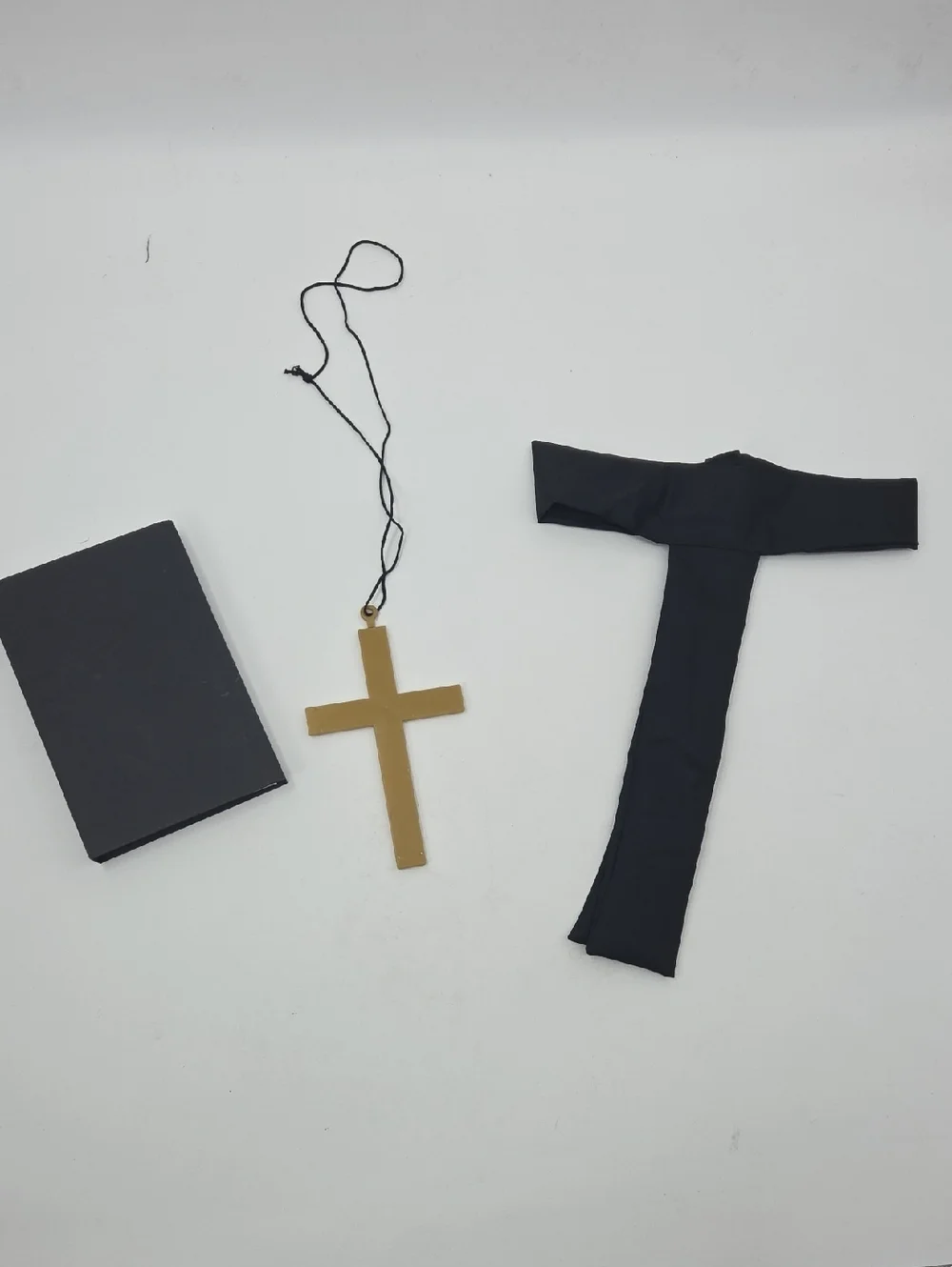 Children's Black Priest Costume with Gold Cross
